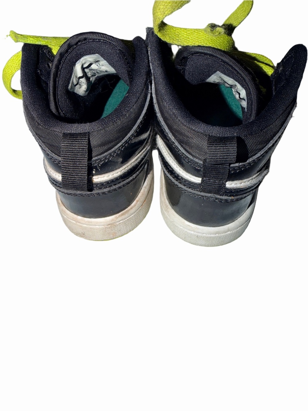Nike Air Jordan 1 Mid SE Kids’ Black/White/Lime Sneakers – Size 11C - Picture 7 of 7